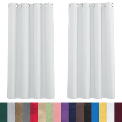 CHENMIAO Blackout Curtains, 260 x 70 cm, Soft Thermal Curtains with Grommets, White