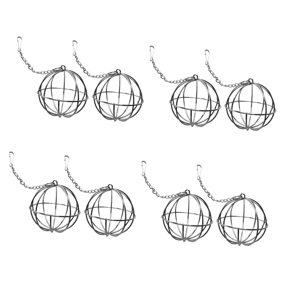 INOOMP 8-Piece Hanging Hay Ball Feeders for Rabbits, Stainless Steel, for Small Pets, Guinea Pigs and Chinchillas