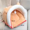 CHUNXVLI Plush Pet Cave Bed for Small Dogs and Cats, Pink, 45 × 35 × 25 cm view 2