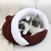 CHUNXVLI Plush Pet Cave Bed for Small Dogs and Cats, Pink, 45 × 35 × 25 cm view 4