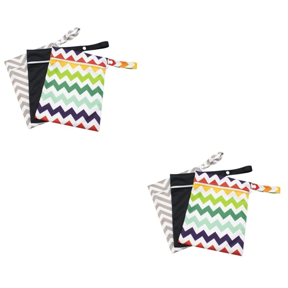 ERINGOGO 2 Sets Multipurpose Hanging Diaper and Toiletry Bags with Zippers, 3 Pieces x 2