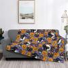 Super Soft Halloween Cat & Pumpkin Flannel Throw Blanket for Couch and Bed view 3