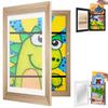 White Wooden Children's Art Frame with Magnetic Flap Cover, 11" L x 8.5" W view 1