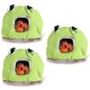 Happyyami 3-Piece Bird Hammock for Small Pets, Warm Hanging Bed for Parrots and Hamsters, Green view 1