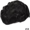 Men's Human Hair Toupee with Fine Mono Top and PU Perimeter, 30 mm Wave, #1B, 120% Density view 2