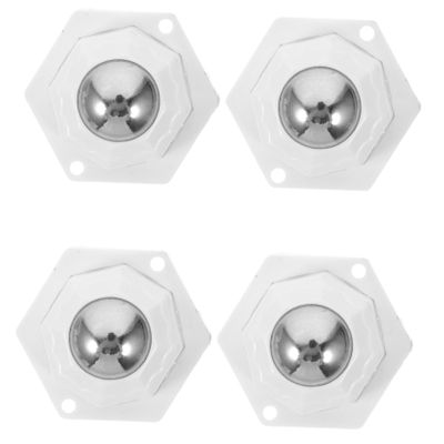 Small Swivel Casters, White, Stainless Steel and ABS, Adhesive, 360°