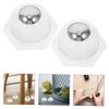 Small Swivel Casters, White, Stainless Steel and ABS, Adhesive, 360° view 2