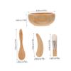 Facial Care Set with Wooden Mask Mixing Bowl, Spatula and Brush view 2