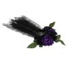 Black Rose Lace Headband Made of Polyester and Lace view 1