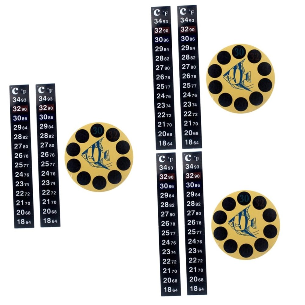 BESPORTBLE 9-Piece Aquarium Sticker Thermometer Set