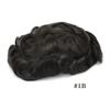 Men's Curly Human Hair Toupee with Breathable Mono Base view 2