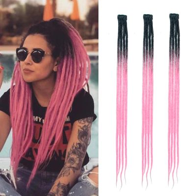Dsoar Dnne Clip-In Dreadlock Extensions, Handmade Crochet Locs, 3-Piece, 24 in/60 cm