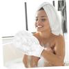 Baluue 4-Piece Exfoliating Wash Gloves for Skin Care, Gentle Scrubbing Mitts, White view 4