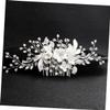 FRCOLOR 3-Piece Women's Floral Hair Comb Set, Silver view 2