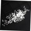 FRCOLOR 3-Piece Women's Floral Hair Comb Set, Silver view 3