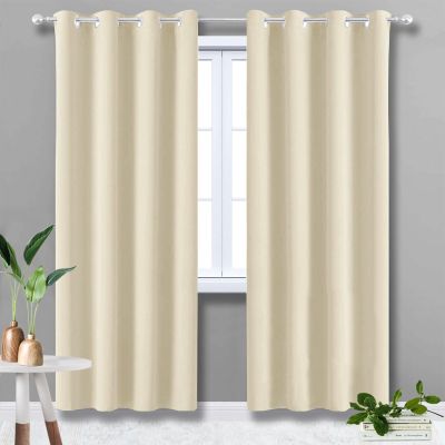 HUAXIQUE Blackout Curtain, Beige, 180 × 145 cm