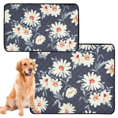 3-Pack Washable Dog Pee Pads, Non-Slip Indoor Mats, 20 x 24 in, Daisy Pattern