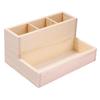 Multi-Compartment Cosmetic Storage Box, Beige, for Bathroom view 1