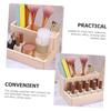Multi-Compartment Cosmetic Storage Box, Beige, for Bathroom view 2