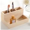 Multi-Compartment Cosmetic Storage Box, Beige, for Bathroom view 3
