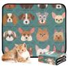 Reusable Dog Pee Pad, Non-Slip Floor Mat for Beach, 20 x 24 in, Cute Small Dog Faces and Breeds view 2