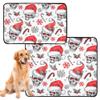Washable Non-Slip Dog Mat, 20 x 24 in, Watercolor Skull & Santa Designs, 3-Pack view 1