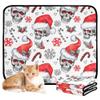 Washable Non-Slip Dog Mat, 20 x 24 in, Watercolor Skull & Santa Designs, 3-Pack view 2