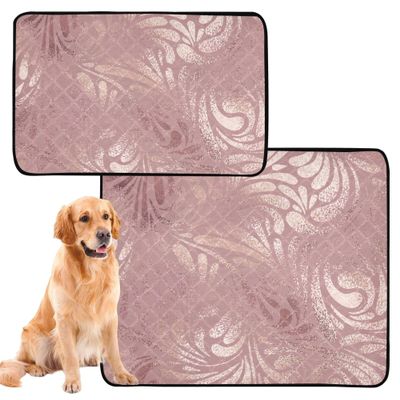 Dog Rug for Dirty Paws, Washable, Non-Slip, 61 x 91.4 cm + 91.4 x 106.7 cm, Rose Gold, Decorative Imitation, 2-Pack