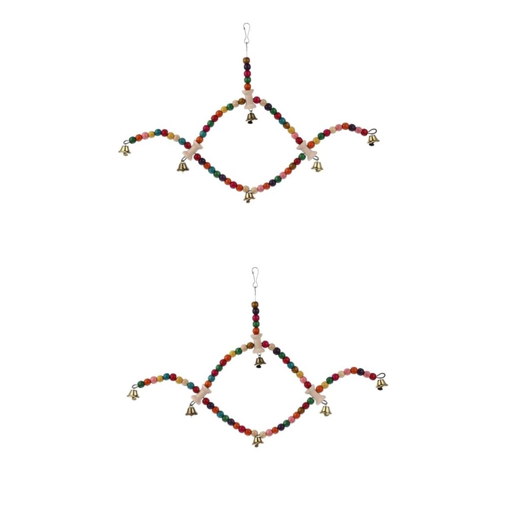 Yardwe 2-Piece Wooden Parrot Swings for Small Birds, Colorful