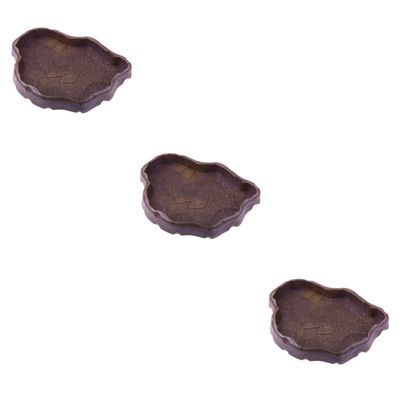 Sosoport 3-Piece Reptile Feeding and Water Bowl Set, Coffee