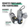 2x Dog Poop Bag Dispenser with Flashlight & Carabiner view 3