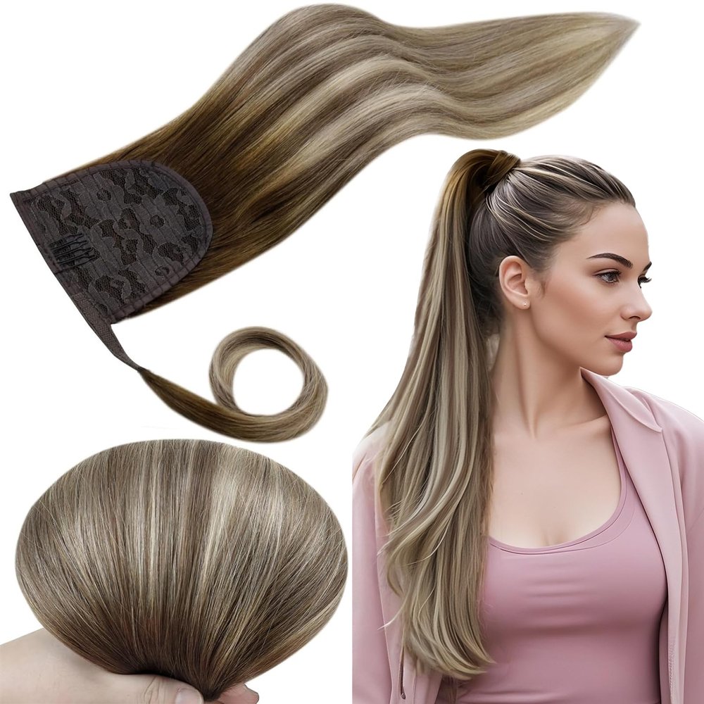 RUNATURE Human Hair Ponytail Extension, 70 g