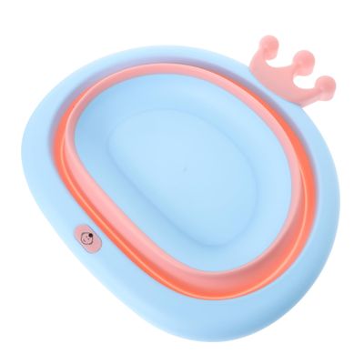 IWOWHERO 1-Piece Foldable Wash Basin, Portable Collapsible Basin with Cute Crown Princess Design for Travel and Home