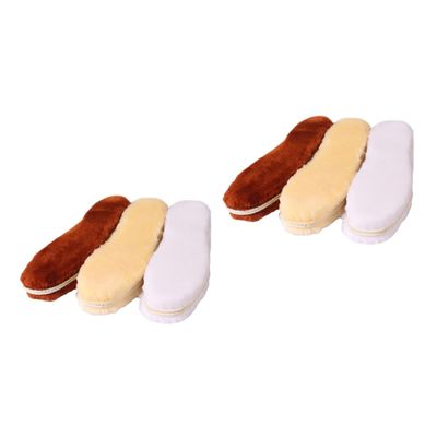 6 Pairs Wool Insoles for Foot Care, Fluffy Winter Shoe Inserts, FOMIYES