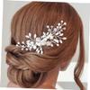 AUTSUPPL Bridal Hair Comb with Pearls, Elegant Silver Headpiece for Weddings and Special Occasions view 3