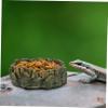 Kisangel 2-Piece Reptile Feeding and Water Bowls with Wood Grain view 2
