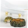 Kisangel 2-Piece Reptile Feeding and Water Bowls with Wood Grain view 3