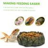Kisangel 2-Piece Reptile Feeding and Water Bowls with Wood Grain view 4