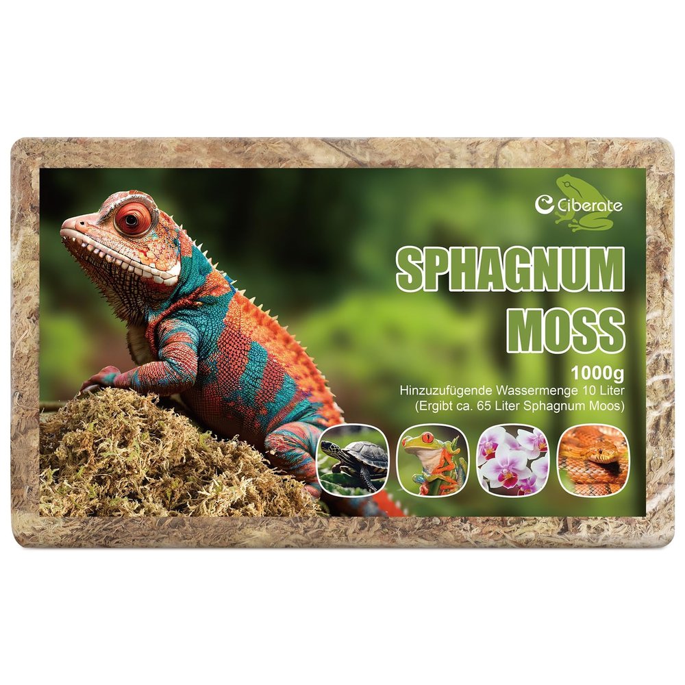 Ciberate Sphagnum Moss Brick for Terrariums, 1000g