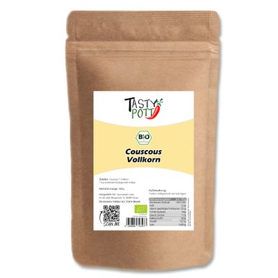 Tasty Pott Organic Whole-Grain Couscous | Side Dish | Couscous Salad | Vegan Cuisine | Rice Alternative | High in Fiber | In Bag 1000 g (3 x 1000 g)