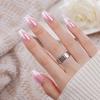 Glazed Pink French Tip Press-On Nails, 32-Piece Set view 3