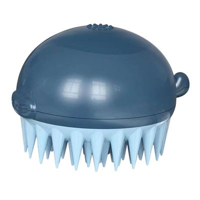 Blue Plastic Cat Bath Brush for Massage and Cleaning