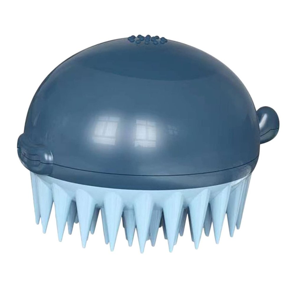Blue Plastic Cat Bath Brush for Massage and Cleaning