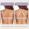 Wingslove Women's Sexy Sheer Underwire Bra with Lace Mesh, Unpadded, Includes Silicone Nipple Covers, Light Purple, 90D view 4