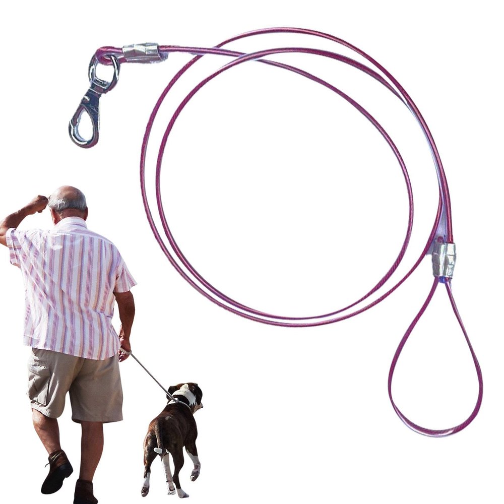Steel Cable Dog Leash, Bite-Resistant Metal Lead