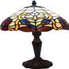 DKSNAJ Small Tiffany-Style Table Lamp with Handcrafted Stained-Glass Shade, Pastoral Style view 1