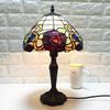 DKSNAJ Small Tiffany-Style Table Lamp with Handcrafted Stained-Glass Shade, Pastoral Style view 3