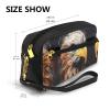 Eagle Makeup Bag for Women, Travel Toiletry Organizer, Zipper Pouch, Black, One Size view 2