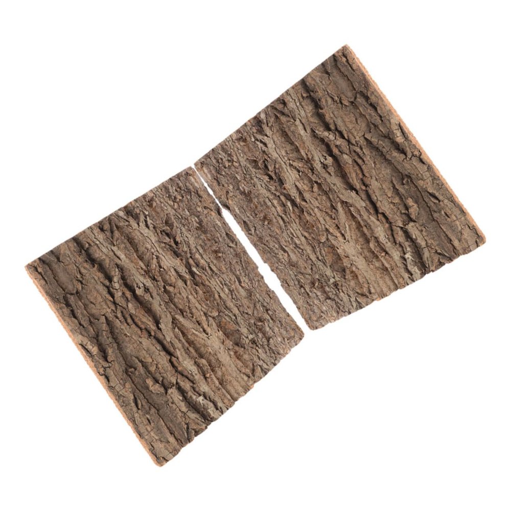 Supvox 2-Piece Bark Backgrounds for Reptile Habitats, Real Tree Bark for Aquarium Decorations and Green Plant Walls