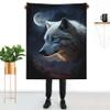yomeeaaaa Embrace The Beauty of White Wolf Little Moon Blanket, 40 x 50 in, Reversible Plush Throw Blanket for Couch, Sofa, Chair, Super Soft, Fluffy, Cozy Wolf Print view 2